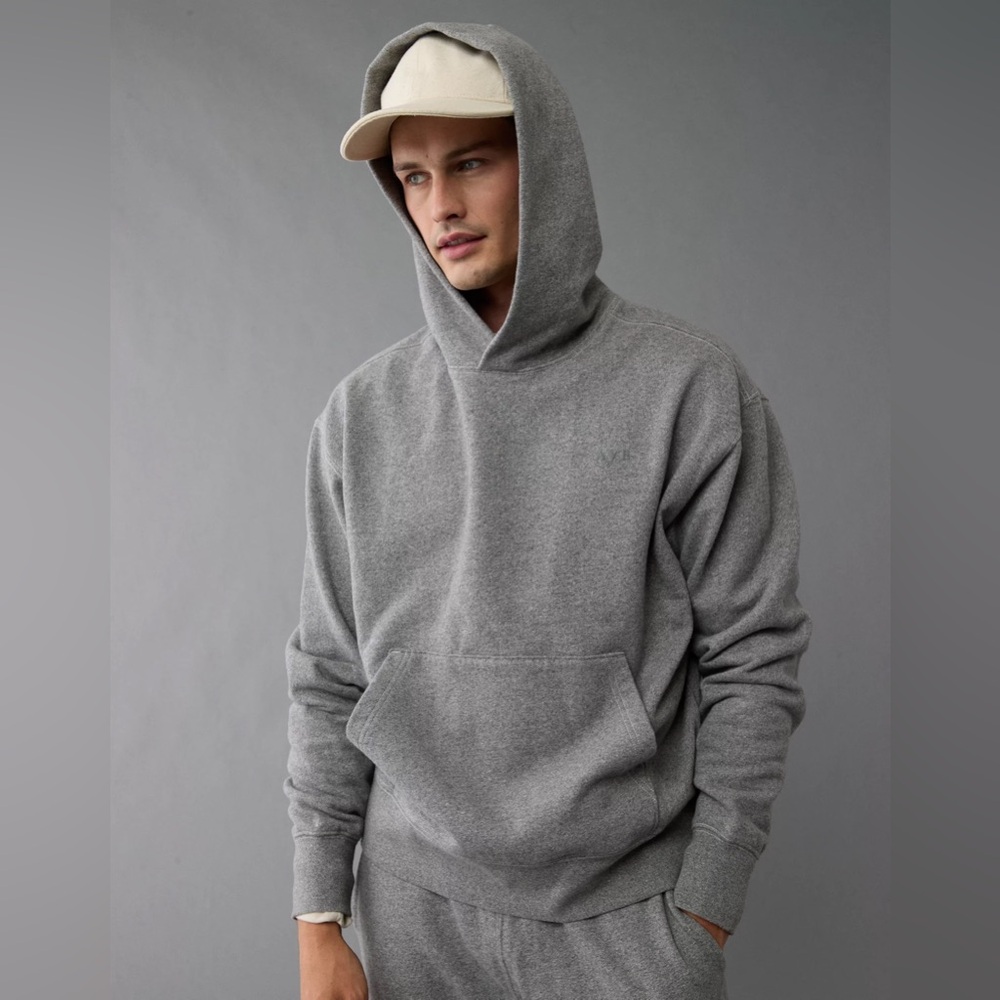 AMERICAN EAGLE Laidback Luxe Heavyweight Hoodie in Gray Sz XXL NWT